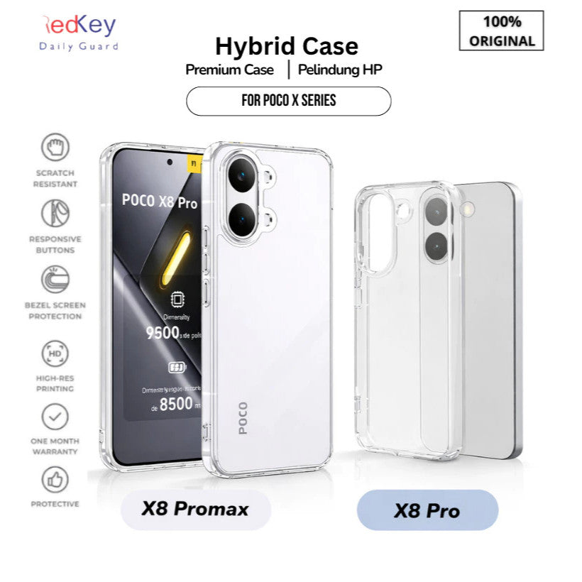 Case Redkey Poco X8 Pro Premium Case Clear Air Hybrid
