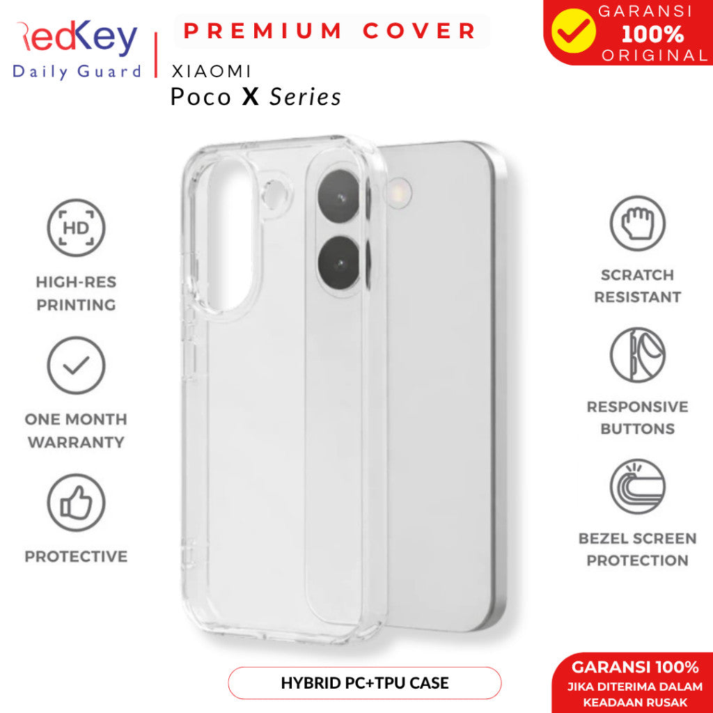 Redkey Case Poco X8 Pro Max 5G - Hybrid Series PC TPU Clear Cover Premium Class