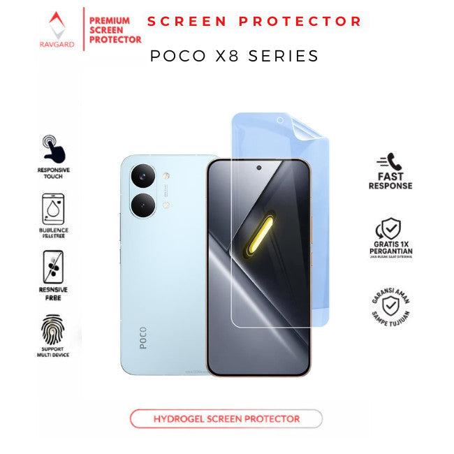 Ravgard Hydrogel Film Pelindung Layar Untuk Poco X8 Pro 5G Clear Matte Blue Ray Privacy Self Repair Clear-matte Self Repair HD-Privacy