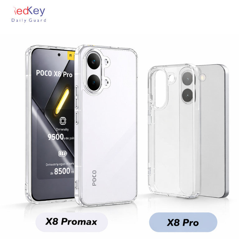 Redkey Case Poco X8 Pro Max 5G - Hybrid Series PC TPU Clear Cover Premium Class