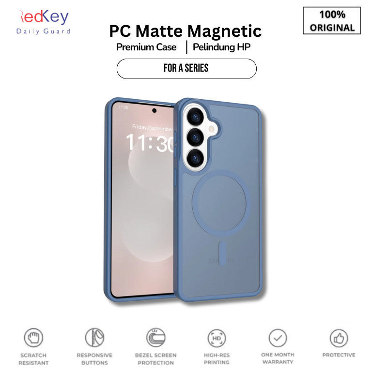 Case Samsung A15 A25 A35 A55 A16 A26 A36 A56 A17 A27 A37 A57 5G Redkey PC Matte Hard TPU Magnetic Casing