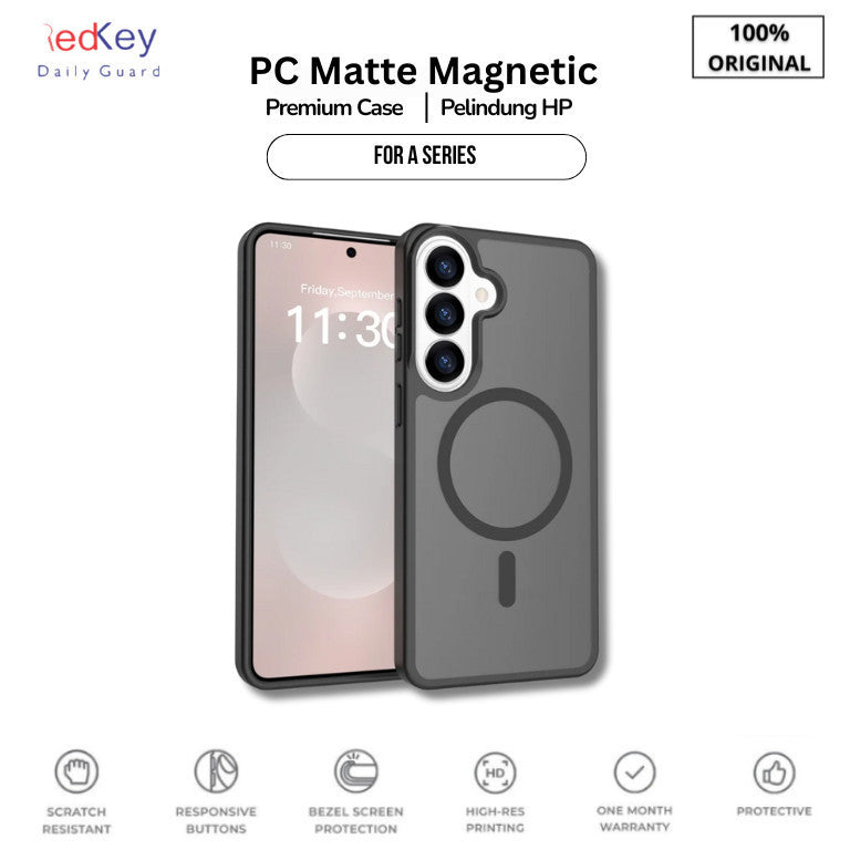 Case Samsung A15 A25 A35 A55 A16 A26 A36 A56 A17 A27 A37 A57 5G Redkey PC Matte Hard TPU Magnetic Casing