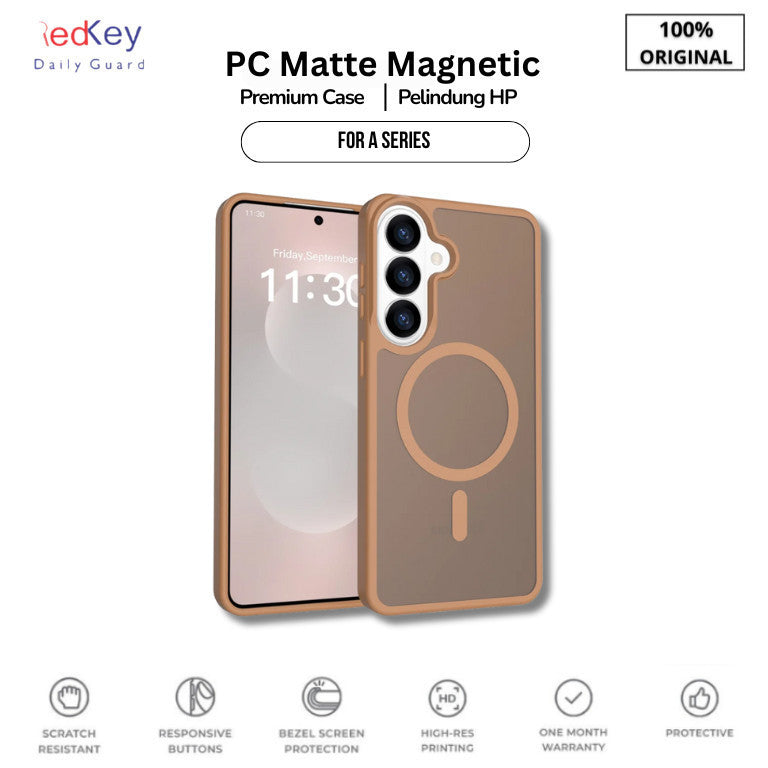 Case Samsung A15 A25 A35 A55 A16 A26 A36 A56 A17 A27 A37 A57 5G Redkey PC Matte Hard TPU Magnetic Casing