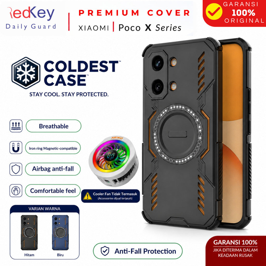 RedKey Cooling Case Xiaomi Poco X8 Pro Max - WingShield Breathable Casing Anti Panas