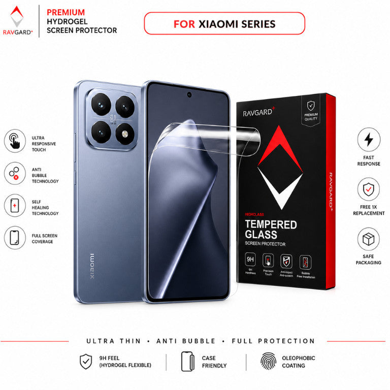 Ravgard Hydrogel Film Pelindung Layar Depan Indentation Self Repair Untuk Xiaomi 11 12 13 14 15 17 T Pro Max 17 Ultra by Leica  - Pelindung Layar Depan Belakang