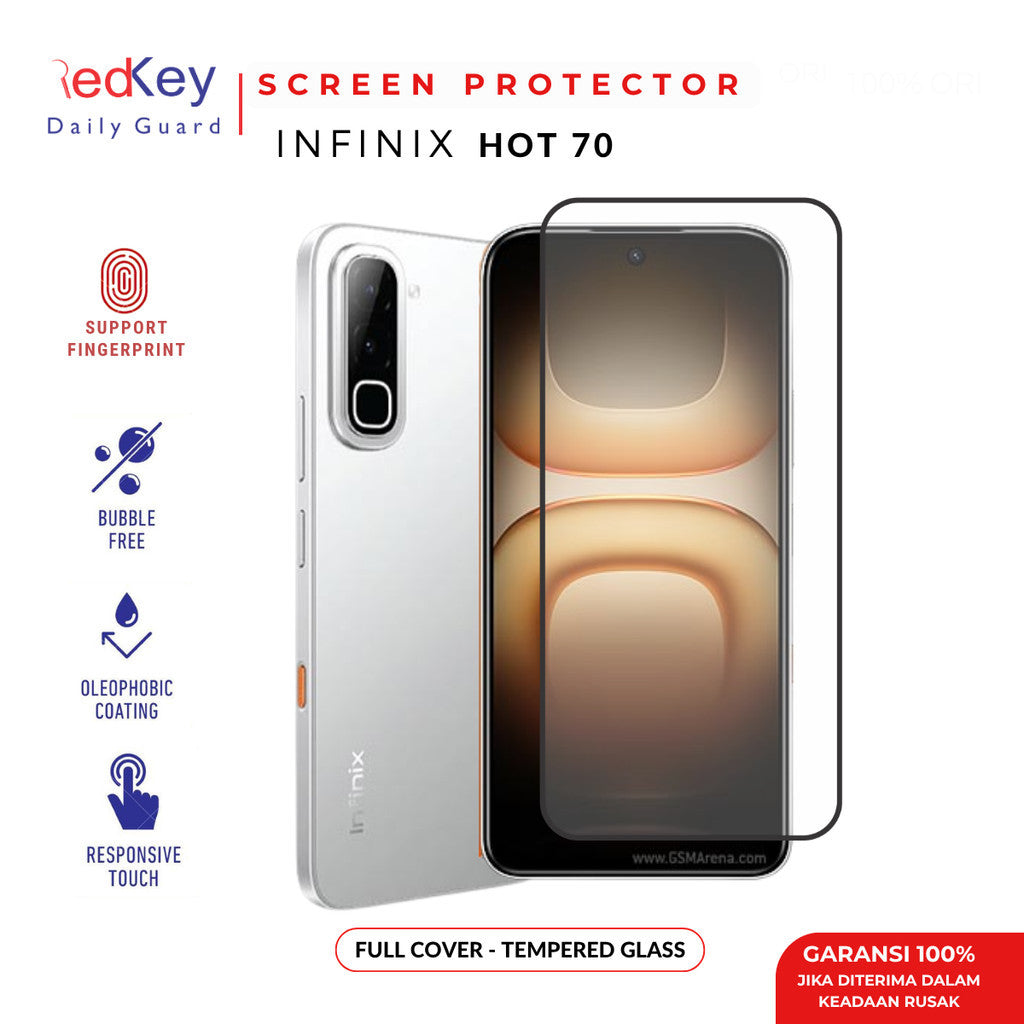 Redkey Tempered Glass For Infinix Hot 70  - Non full cover Privacy Pelindung Layar Anti Gores