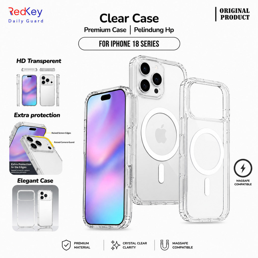 Redkey Case For iPhone 18 Pro Max Clear Casing Hybrid Case Magsafe
