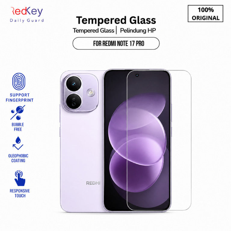 Tempered Glass Redkey  For Xiaomi Redmi Note 17 Pro 5G Premium Pelindung Layar Nonfull Cover  Anti Gores